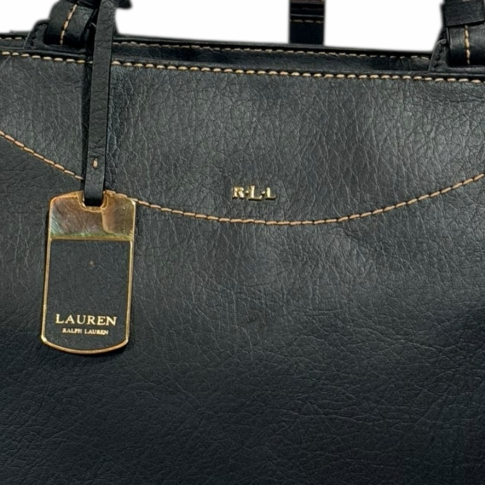 Lauren Ralph Lauren Sheldon Leather Tote Black - Picture 2 of 16